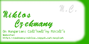 miklos czekmany business card